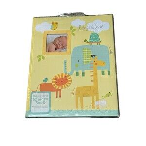 C.R. Gibson Baby Memory Book Yellow Jungle Animals Photo Keepsake New